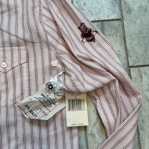 NEW Guess women's large pink/mauve button-down shirt MSRP $59 - Picture 2 of 6